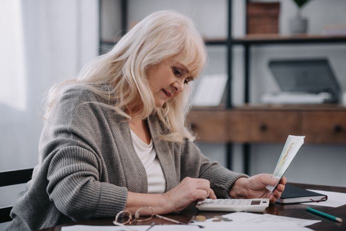 Senior woman sitting at table