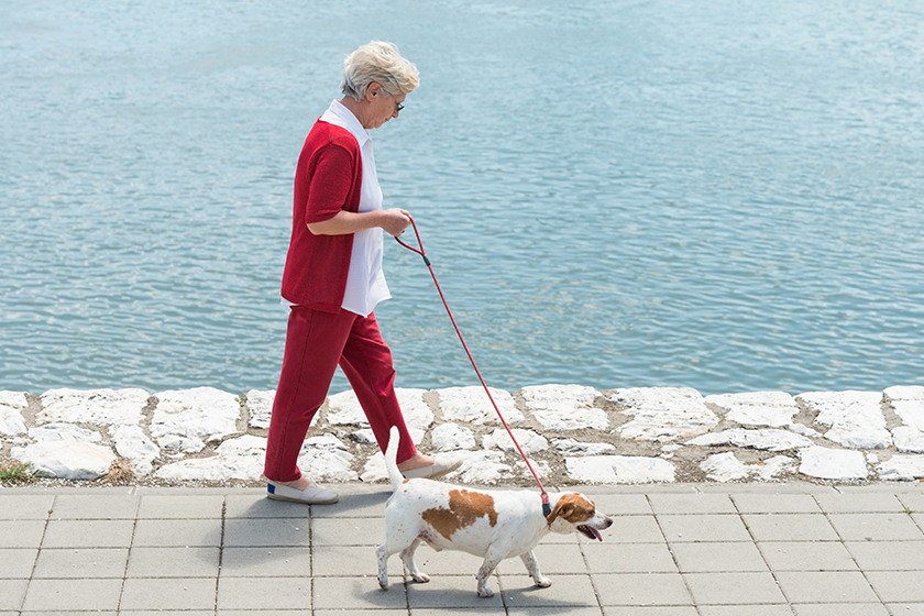 Senior woman and her dog 